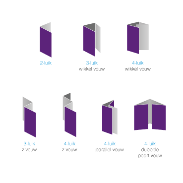 MENUKAARTEN GEVOUWEN 2 LUIK, 3 LUIK EN 4 LUIK